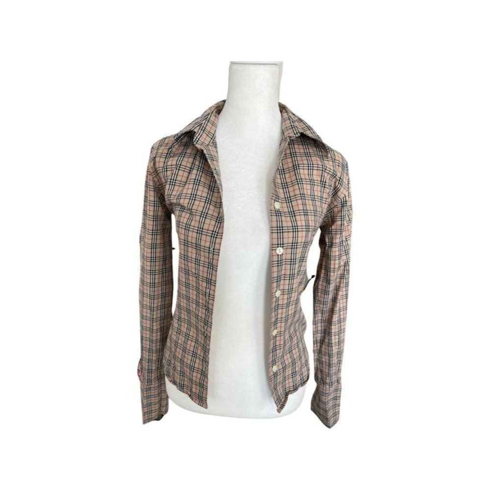 Burberry Beige Checkered Blouse